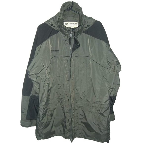 Columbia Coat Army Green Black Outdoor Jacket Gorpcore Utility Sportswear Mens M - Picture 1 of 9
